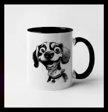 Čiernobiela karikatúra bígl