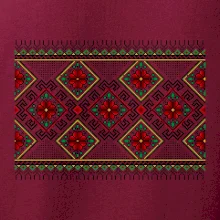 Ukrajinský vzor - Červeno Zelený