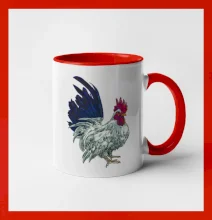 Kohút kreslený biely