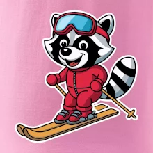 Mýval na lyžiach - kreslený