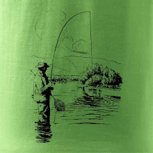 Kreslený rybár s podberákom