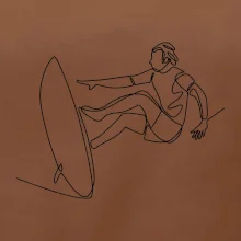 Surfer na vlne jedným ťahom