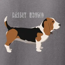 Basset hound pes s nápisom