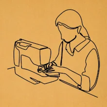 Krajčírka a šijací stroj jedným ťahom