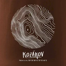 Kozákov - vrstevnice v kruhu