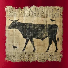 Egyptské hieroglyfy krava