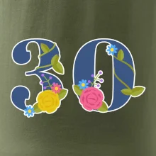 Kvetinové číslo kreslené - 30