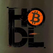 Hodl velký nápis a logo BTC
