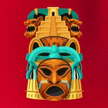 Mayová maska s pyramídou