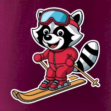 Mýval na lyžiach - kreslený