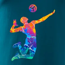 Volejbalista splash s loptou Volejbalista splash s loptou