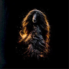 Obrázok poltón Afganský chrt čierny