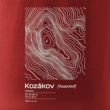 Kozákov - vrstevnice v obdĺžniku