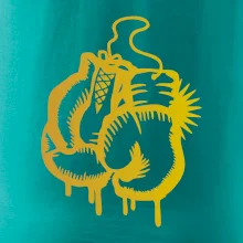 Box rukavice - zlatá potlač