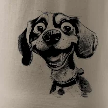 Čiernobiela karikatúra bígl