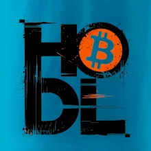 Hodl velký nápis a logo BTC