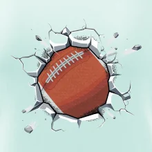 Americký futbal lopta v triku