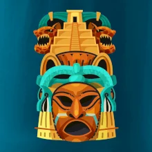 Mayová maska s pyramídou