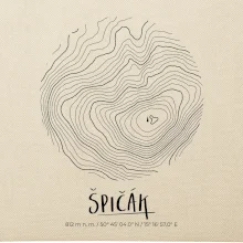 Špičák - vrstevnice v kruhu