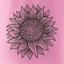 Slnečnica kreslená čiernobiela