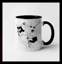 Lyžovanie - kreslené obrázok