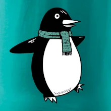 Tučniak so zeleným šálom