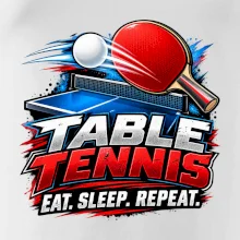 Stolní tenis pálka a míček eat sleep repeat