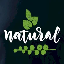 Natural - nápis v listoch