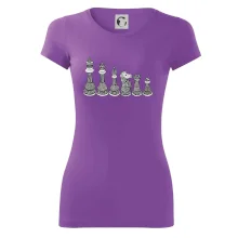 Šachové figúrky v rade - kreslené