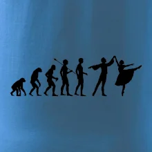 Evolúcia tanec - muž a žena so sukňou