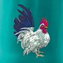 Kohút kreslený biely