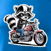 Mýval na motorke kreslený