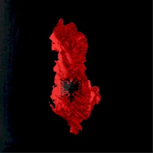 Mapa Albánsko reliéf hôr