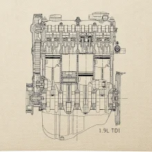 Motor Škoda/ VW 1.9L  TDI ze předu