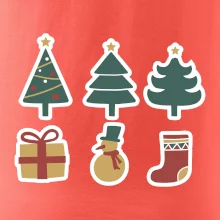 Vianočná sada - stromčeky a darčeky