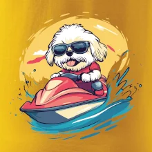 Lhasa Apso na vodnom skútri