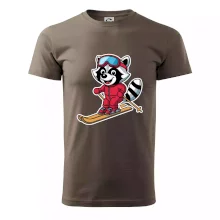 Mýval na lyžiach - kreslený