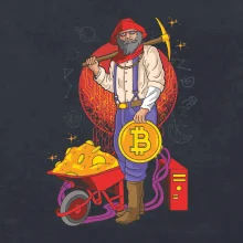 Baník ťaží Bitcoiny