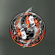 Yin & Yang Koi kapor - oranžový