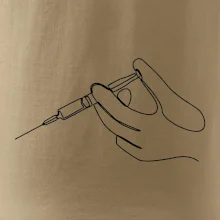 Ruka a injekcia jedným ťahom