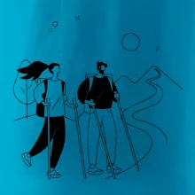 Kreslený pár na výlete