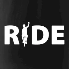 Ride - nápis s cyklistom Ride - nápis s cyklistom