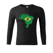 Brazília vlajka v mape Brazília vlajka v mape