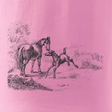 Kôň a žriebä maľované