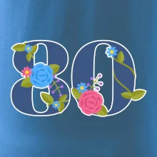 Kvetinové číslo kreslené - 80