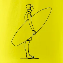 Surfer stojaci jedným ťahom