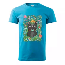 Mačka s kvetmi maľované