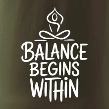 Balance begins within nápis