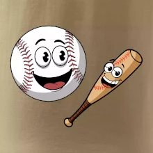 Parové tričko - baseballová raketa a loptička