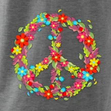 Peace symbol červené kvety